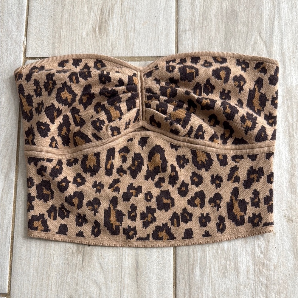 AE CINCHED LEOPARD TUBE TOP